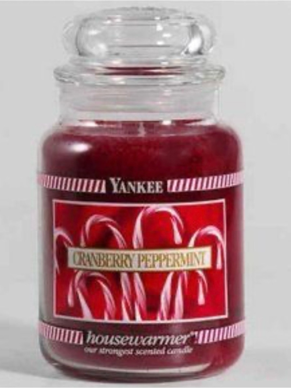 Yankee Candle Vintage Cranberry Peppermint Retired Scent 14.5oz Red Jar Candle